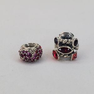 Chamilia Red Sterling Silver Bead Lot